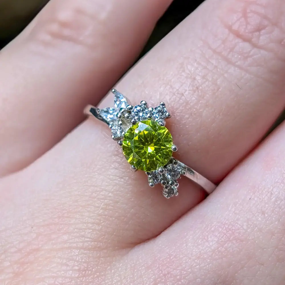 The Heirloom - Peridot Cluster Ring Rings Handmade Handcrafted