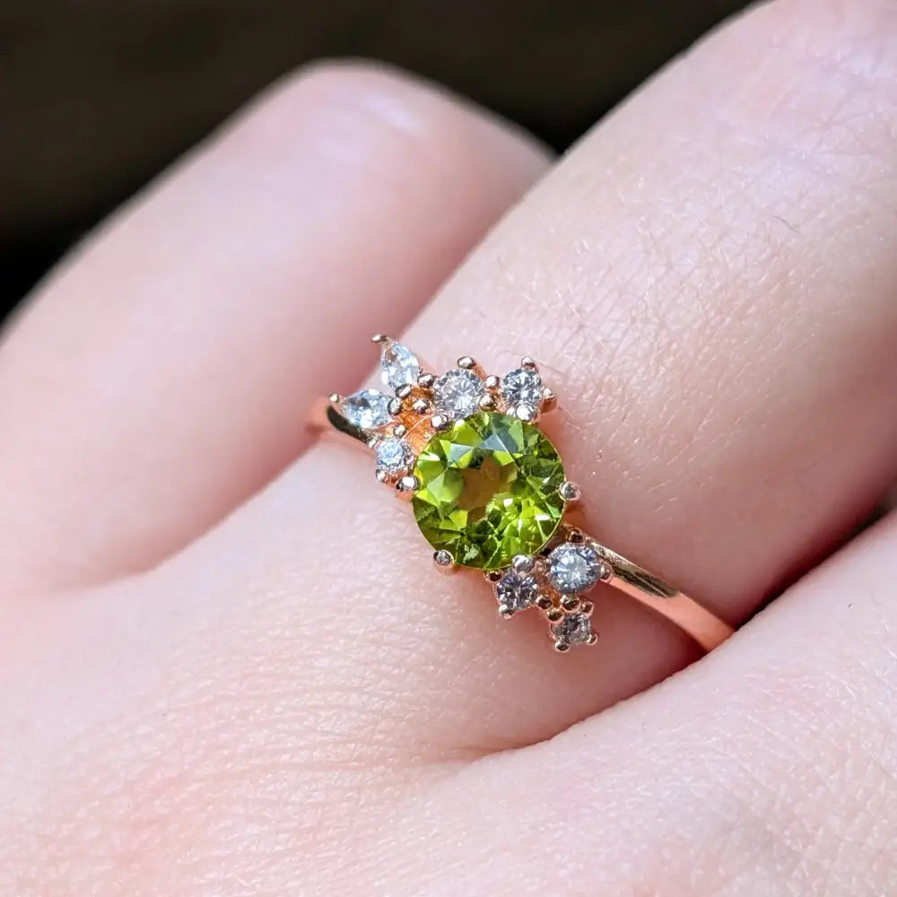 The Heirloom - Peridot Cluster Ring Rings Handmade Handcrafted