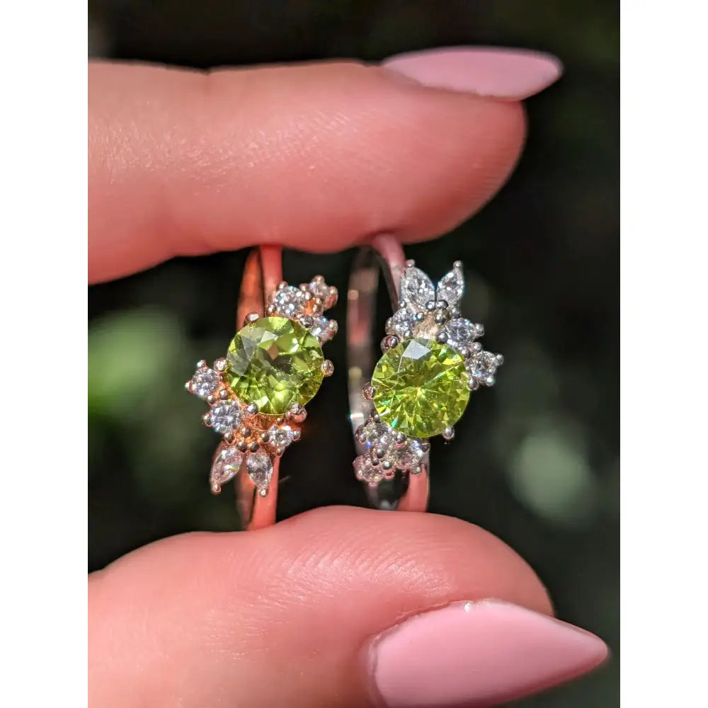 The Heirloom - Peridot Cluster Ring Rings Handmade Handcrafted