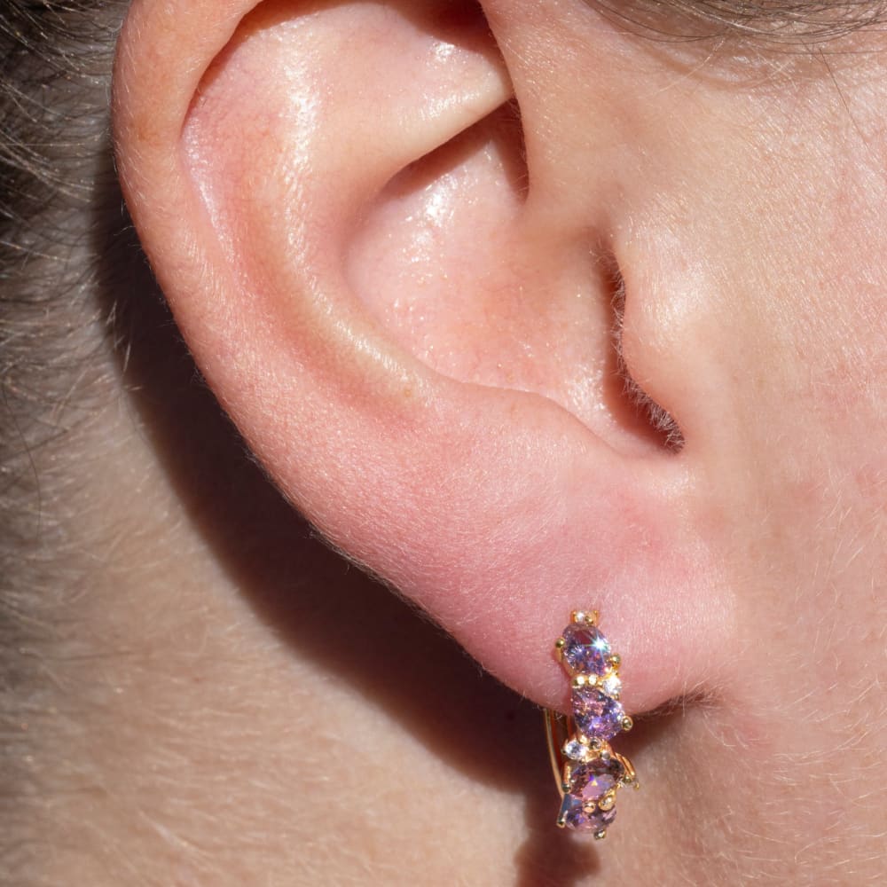 The Legacy Earrings - Pink Tourmaline Hoops Earrings Handmade Handcrafted