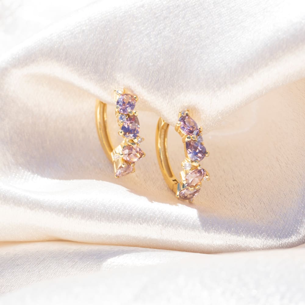 The Legacy Earrings - Pink Tourmaline Hoops Earrings Handmade Handcrafted