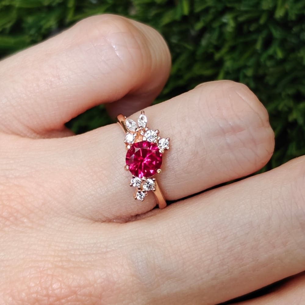 The Heirloom - Ruby Cluster Ring Rings Handmade Handcrafted