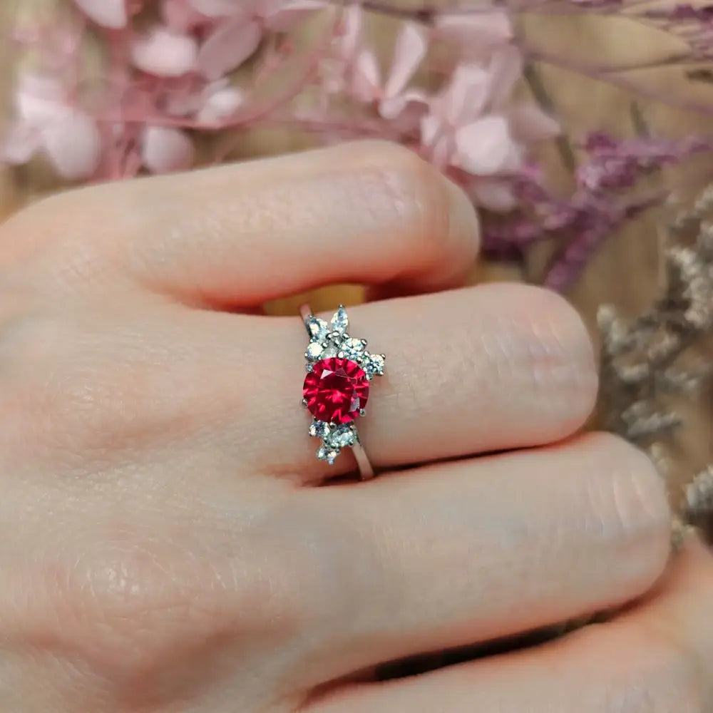 The Heirloom - Ruby Cluster Ring Rings Handmade Handcrafted