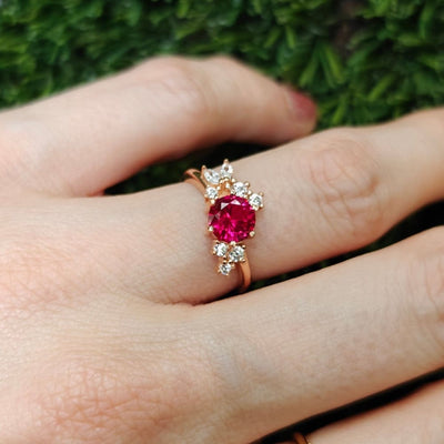 The Legacy - Ruby Cluster Ring Rings Handmade Handcrafted