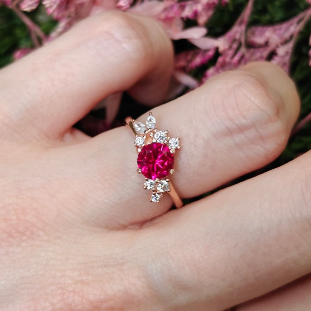 The Legacy - Ruby Cluster Ring Rings Handmade Handcrafted