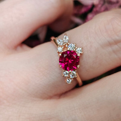 The Legacy - Ruby Cluster Ring Rings Handmade Handcrafted