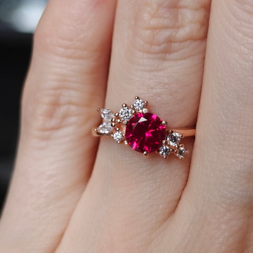 The Heirloom - Ruby Cluster Ring Rings Handmade Handcrafted
