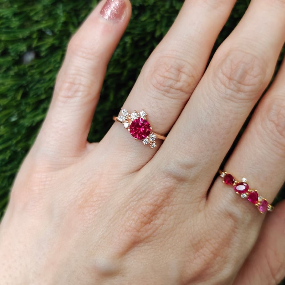 The Legacy - Ruby Cluster Ring Rings Handmade Handcrafted