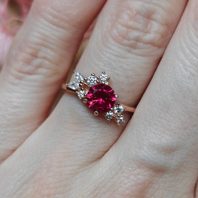 The Legacy - Ruby Cluster Ring Rings Handmade Handcrafted