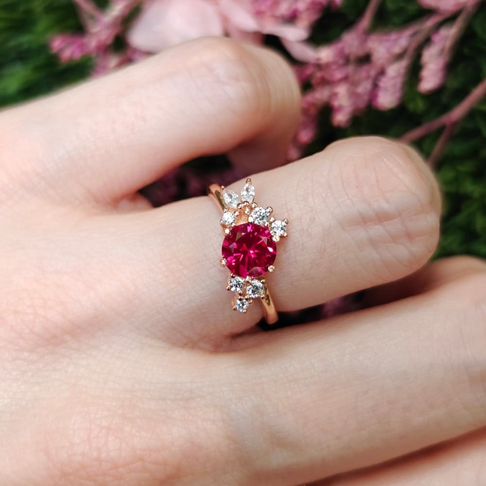 The Legacy - Ruby Cluster Ring Rings Handmade Handcrafted