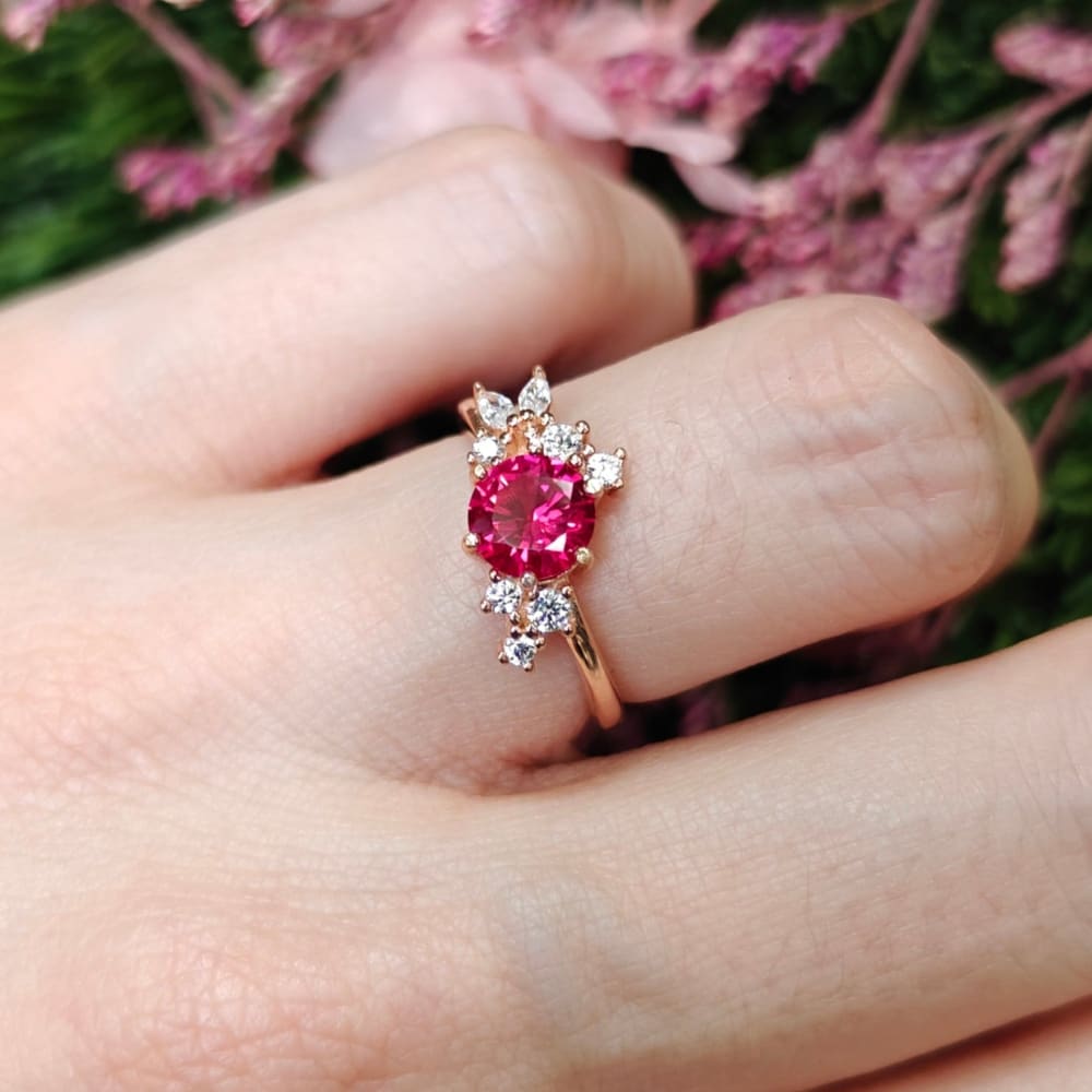 The Legacy - Ruby Cluster Ring Rings Handmade Handcrafted