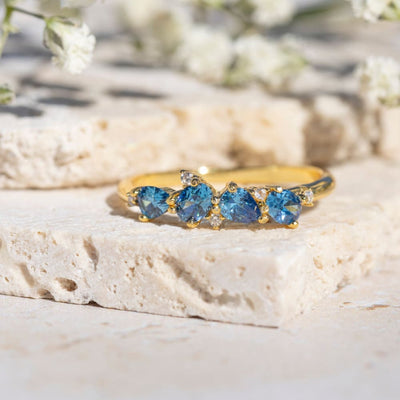 The Legacy - Sapphire Cluster Band Rings Handmade Handcrafted