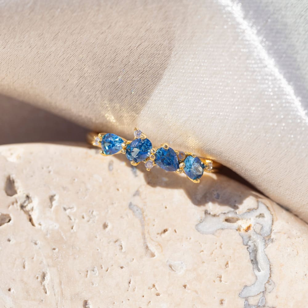 The Legacy - Sapphire Cluster Band Rings Handmade Handcrafted