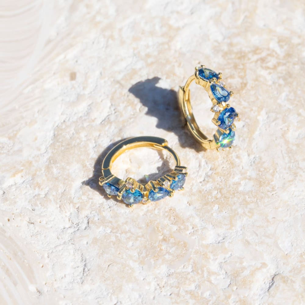 The Legacy Earrings - Sapphire Hoops Earrings Handmade Handcrafted