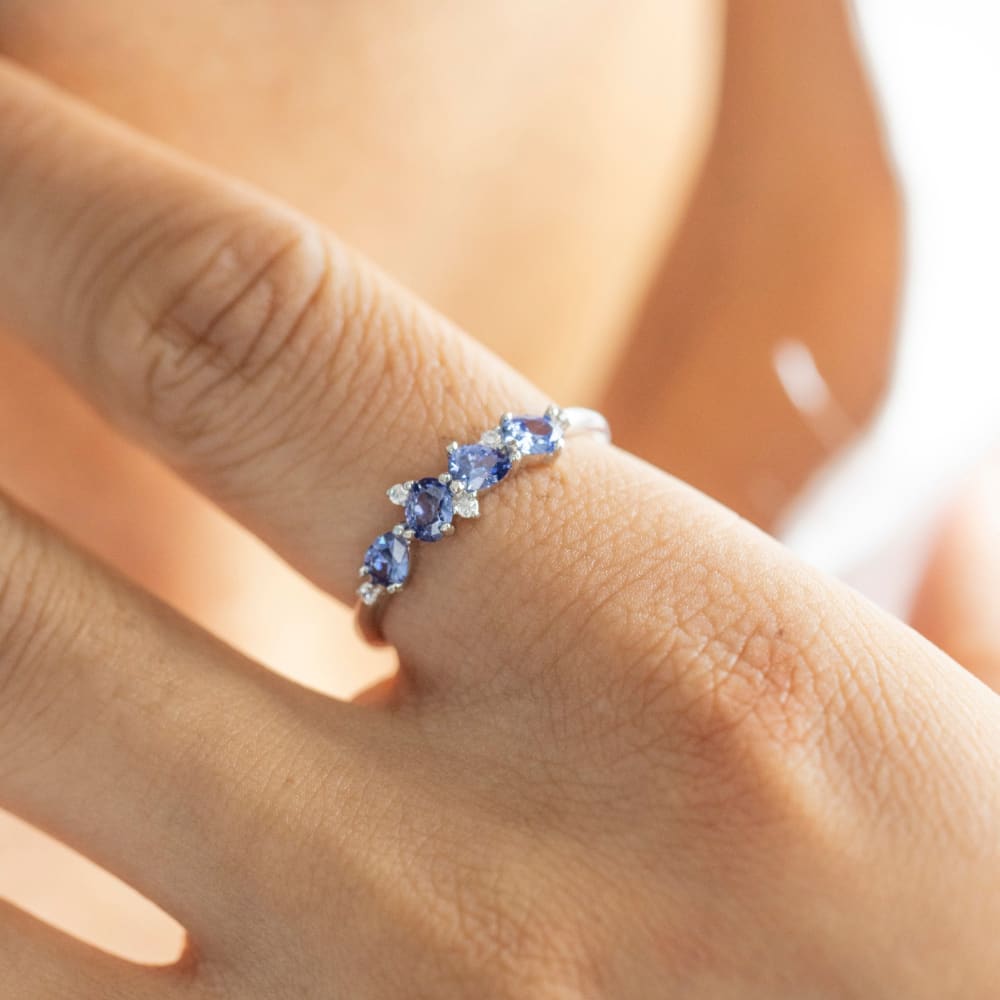 The Legacy - Tanzanite Cluster Band Rings Handmade Handcrafted