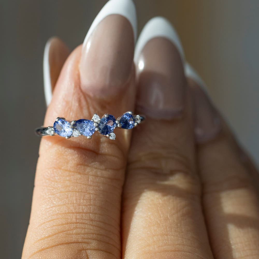 The Legacy - Tanzanite Cluster Band Rings Handmade Handcrafted