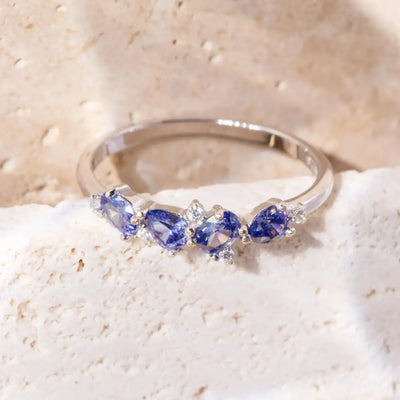The Legacy - Tanzanite Cluster Band Rings Handmade Handcrafted