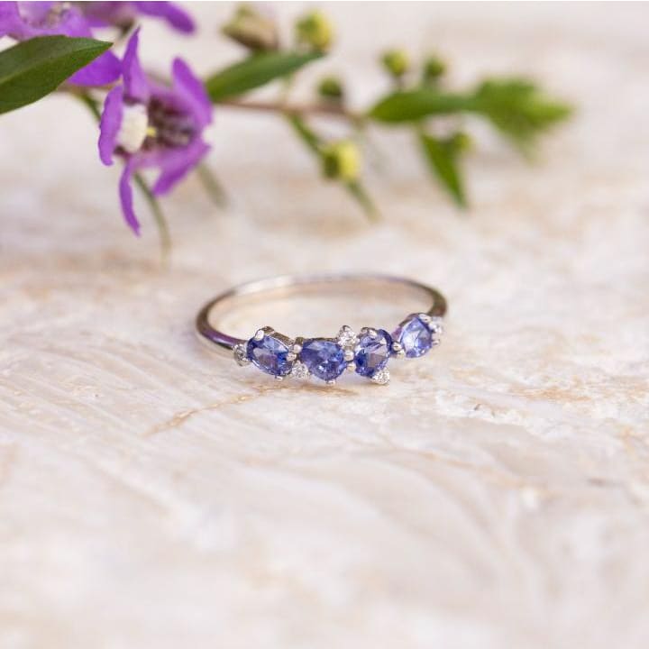 The Legacy - Tanzanite Cluster Band Rings Handmade Handcrafted