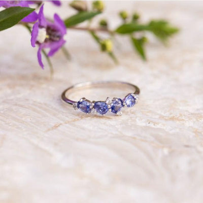 The Legacy - Tanzanite Cluster Band Rings Handmade Handcrafted