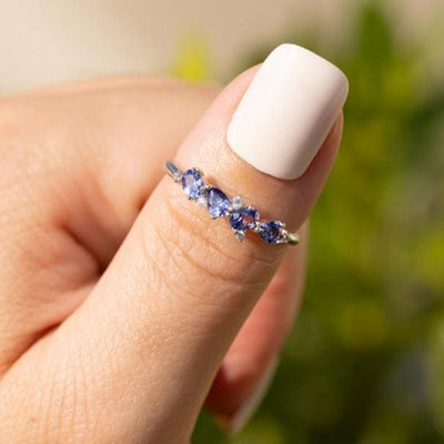 The Legacy - Tanzanite Cluster Band Rings Handmade Handcrafted