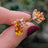 The Tulia - Citrine Cluster Studs Earrings Handmade Handcrafted