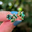 The Tulia - Emerald Cluster Studs Earrings Handmade Handcrafted