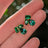 The Tulia - Emerald Cluster Studs Earrings Handmade Handcrafted