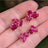 The Tulia - Ruby Cluster Studs Earrings Handmade Handcrafted