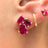 The Tulia - Ruby Cluster Studs Earrings Handmade Handcrafted