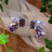 The Tulia - Amethyst Cluster Studs Earrings Handmade Handcrafted