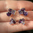 The Tulia - Amethyst Cluster Studs Earrings Handmade Handcrafted