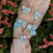 The Tulia - Aquamarine Cluster Studs Earrings Handmade Handcrafted