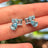 The Tulia - Aquamarine Cluster Studs Earrings Handmade Handcrafted