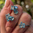 The Tulia - Aquamarine Cluster Studs Earrings Handmade Handcrafted