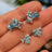The Tulia - Aquamarine Cluster Studs Earrings Handmade Handcrafted