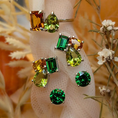 The Tullia - Autumnal Cluster Studs Earrings Handmade Handcrafted