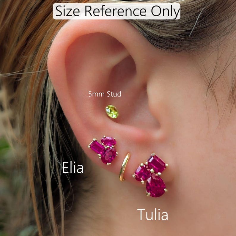 The Tulia - Autumnal Cluster Studs Earrings Handmade Handcrafted