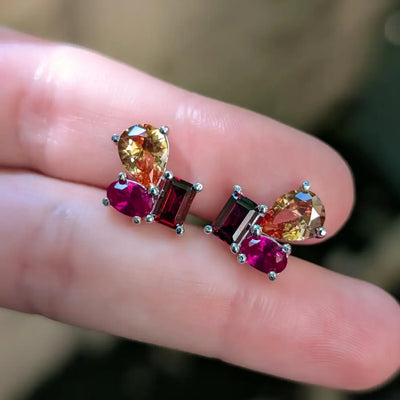 The Tullia - Fall Cluster Studs Earrings Handmade Handcrafted