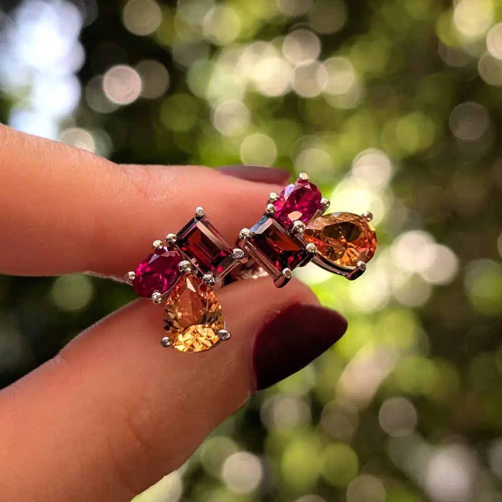 The Tulia - Fall Cluster Studs Earrings Handmade Handcrafted