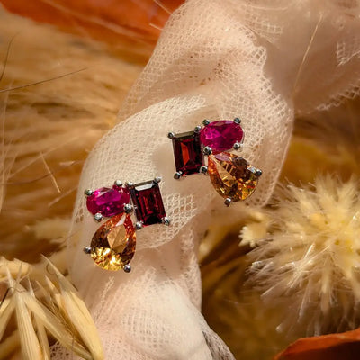 The Tullia - Fall Cluster Studs Earrings Handmade Handcrafted