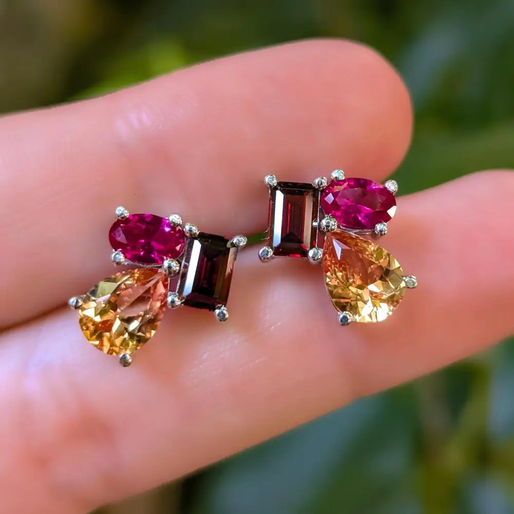 The Tulia - Fall Cluster Studs Earrings Handmade Handcrafted