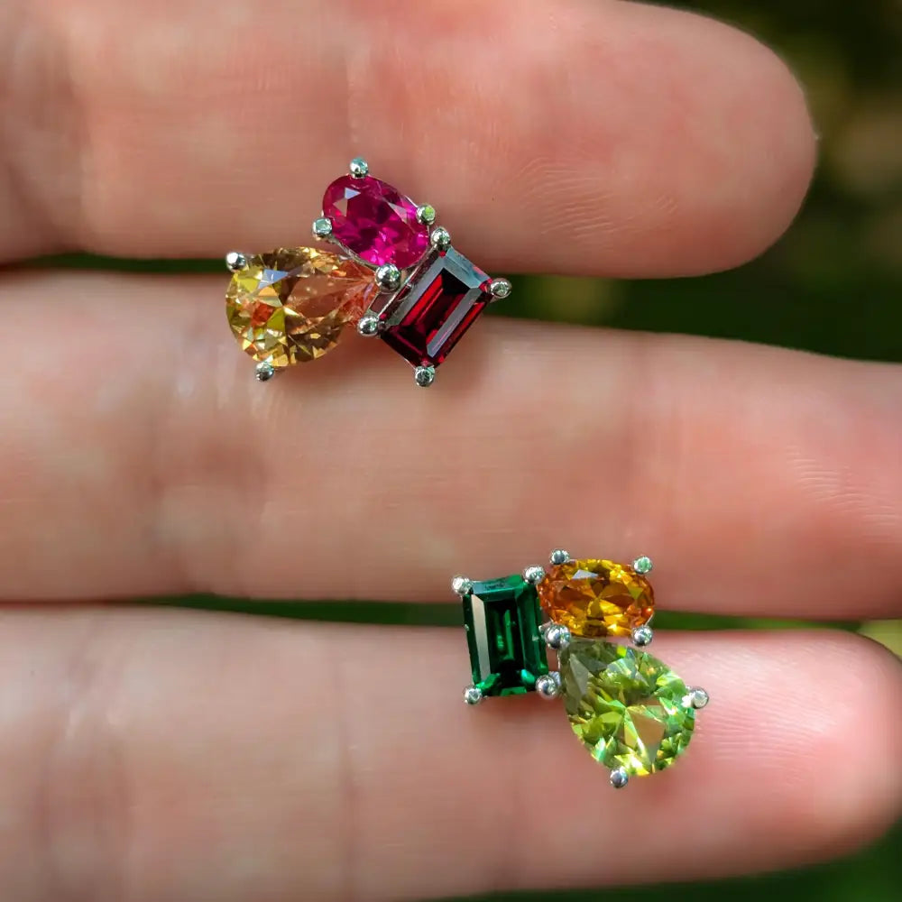 The Tullia - Fall Cluster Studs Earrings Handmade Handcrafted