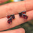 The Tulia - Garnet Cluster Studs Earrings Handmade Handcrafted