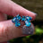 The Tulia - London Blue Topaz Cluster Studs Earrings Handmade Handcrafted