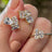 The Tulia - Moissanite Cluster Studs Earrings Handmade Handcrafted