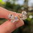 The Tulia - Moissanite Cluster Studs Earrings Handmade Handcrafted