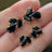 The Tulia - Onyx Cluster Studs Earrings Handmade Handcrafted