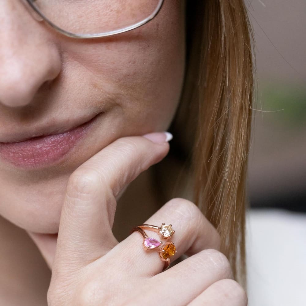 Three Stone Family Ring Rings Handmade Handcrafted