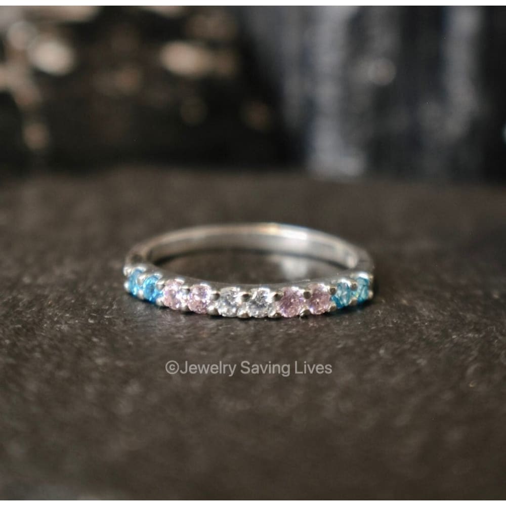 Trans Half Eternity Band Rings Handmade Handcrafted