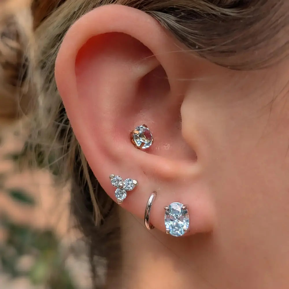Tri-Cluster Aquamarine Earrings Earrings Handmade Handcrafted